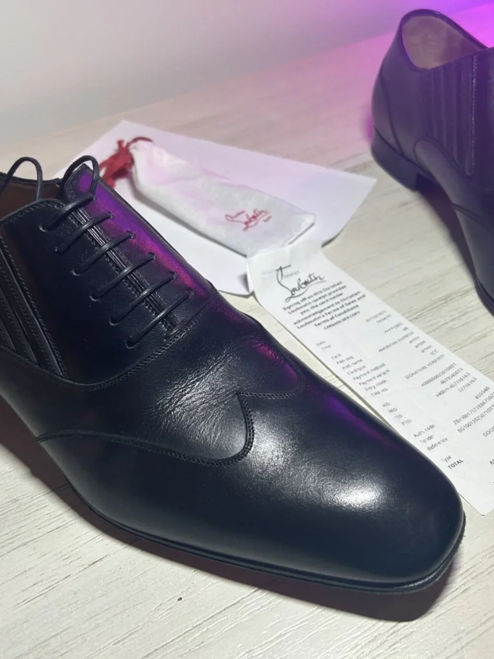 Christian Louboutin black oxfords, size 42